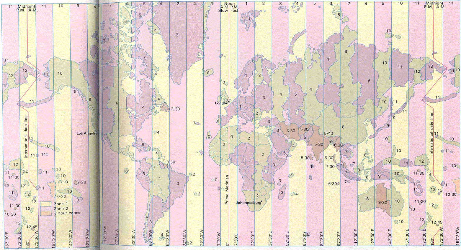 Time Zones Map
