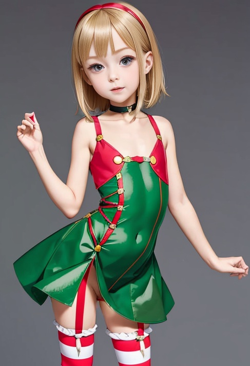 Lena in an elf costume