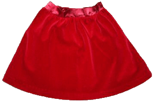 (Dawn's red skirt)