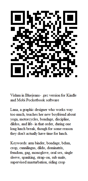 QR code for J. Manque's Vishnu in Bluejeans, Kindle version, bdsm story