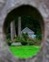 Looking through the knot hole in Purdy's gate