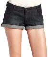 Girl with dark denim shorts